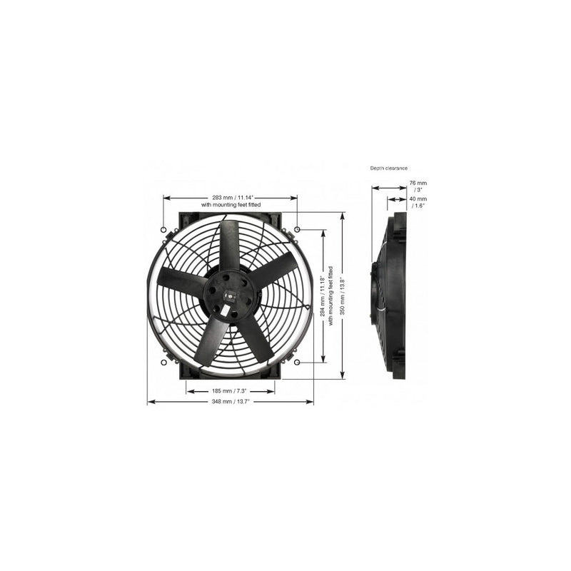 DAVIES CRAIG 14" SLIMLINE THERMATIC® ELECTRIC FAN (12V) (0164)