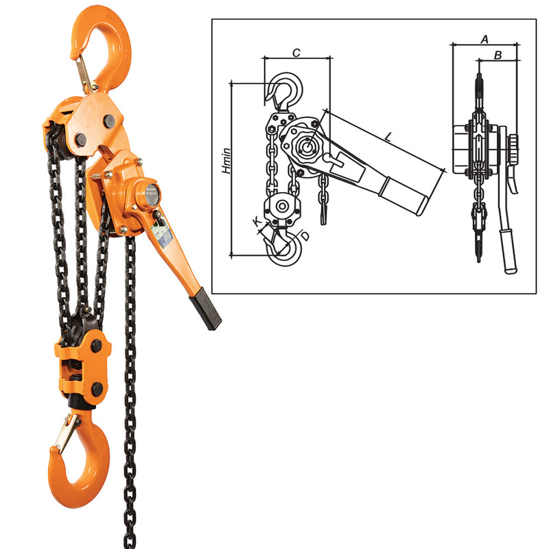 ITM Lever Hoist-Heavy Duty-9 Ton-1.5 Meter Lift