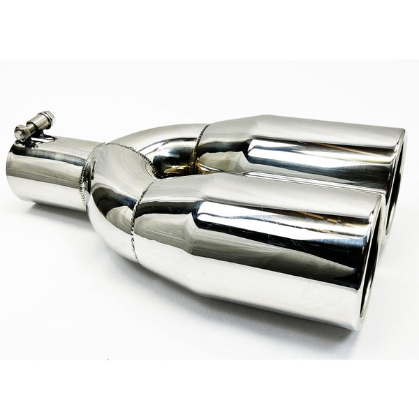 AFTERBURNER Exhaust Tip Dual Round, Inside 2.25"Outside 3.5"-Overall Length 10"