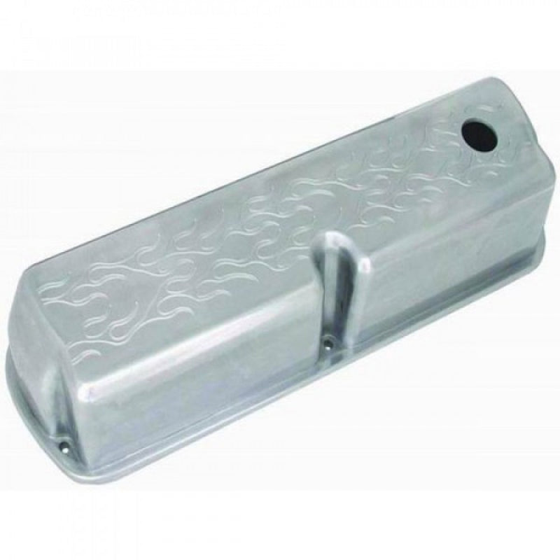 Polished Alum SB Ford Valve Covers - Flamed