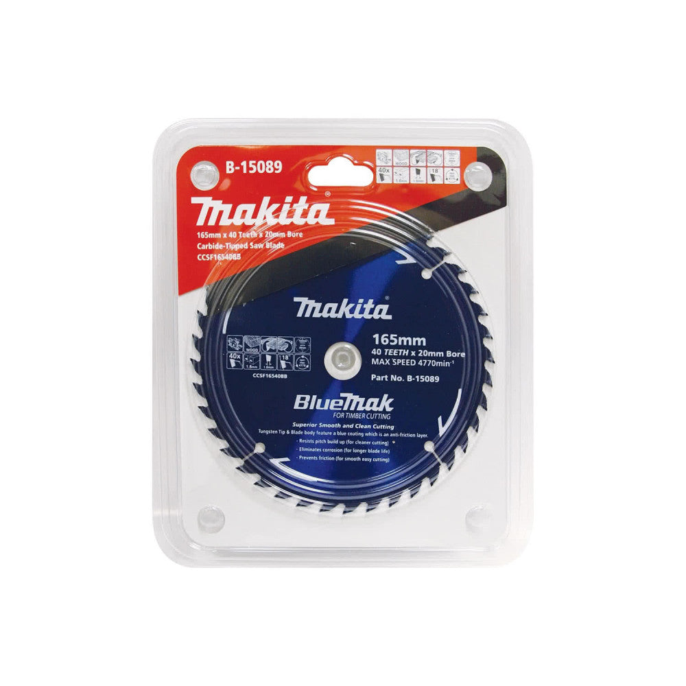 Makita BlueMak B-15089 Wood Circular Saw Blade 165mmx20 40T