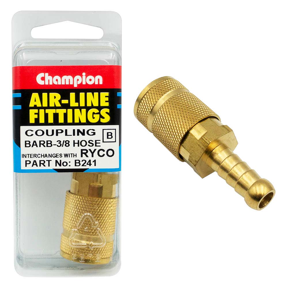 Champion 3/8in Hose Barb Coupling Ryco Interchange