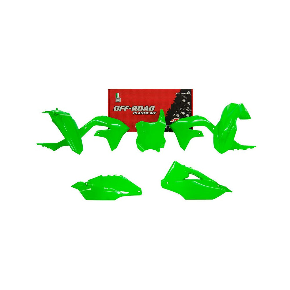 Plastics Kit Rtech Kawasaki Kx450F 19-21 Kx250F 2021 Fluro Green