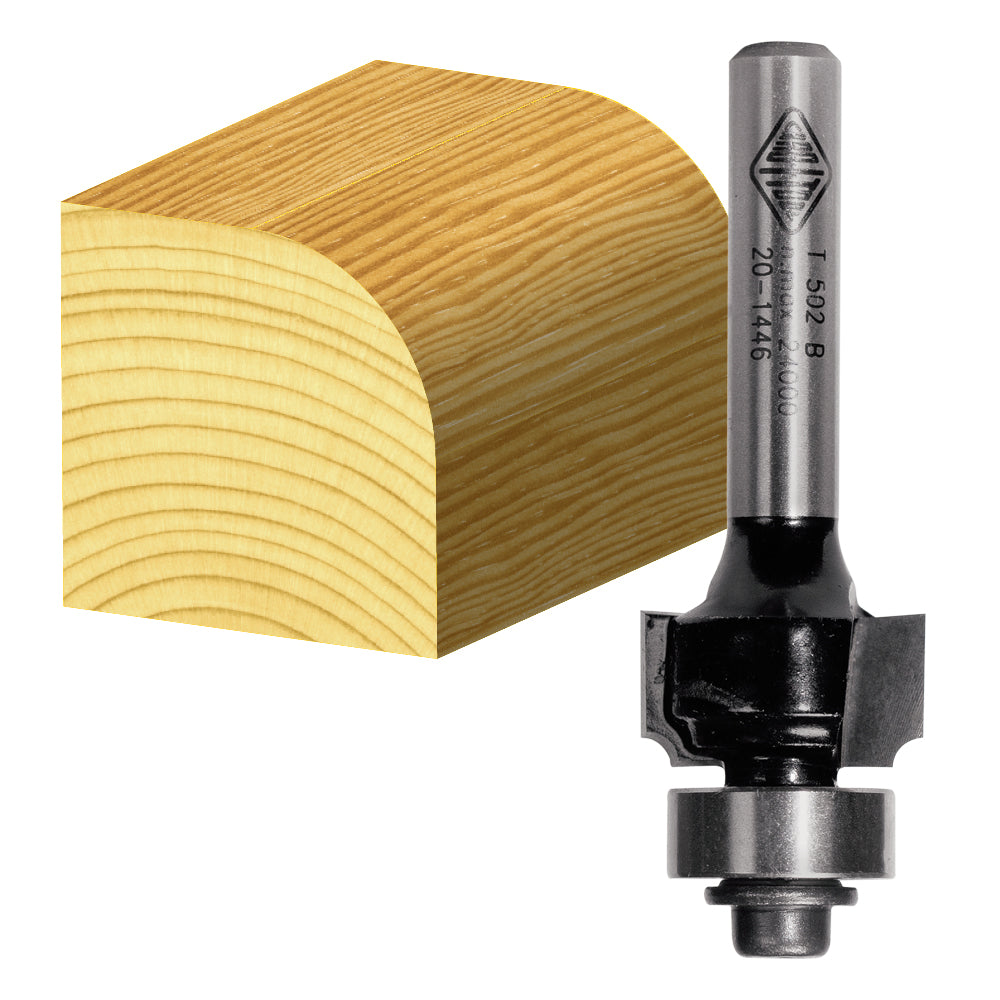 Rounding Over Bit 9.5mm RAD. TCT, 2 FLT 1/2 SHK W/PILOT