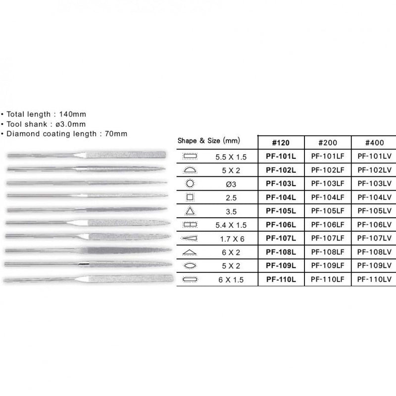 PF-101L D126 Flat Diamond Needle File