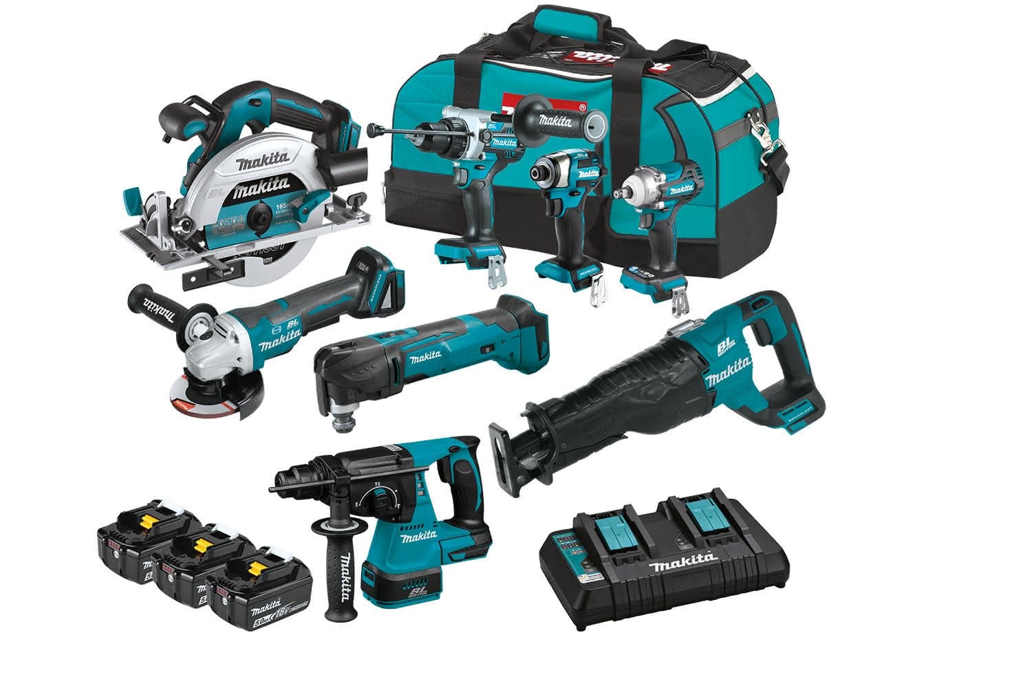 MAKITA 18V LXT Brushless 8-Piece (5.0Ah) Combo Kit DLX8058TX1