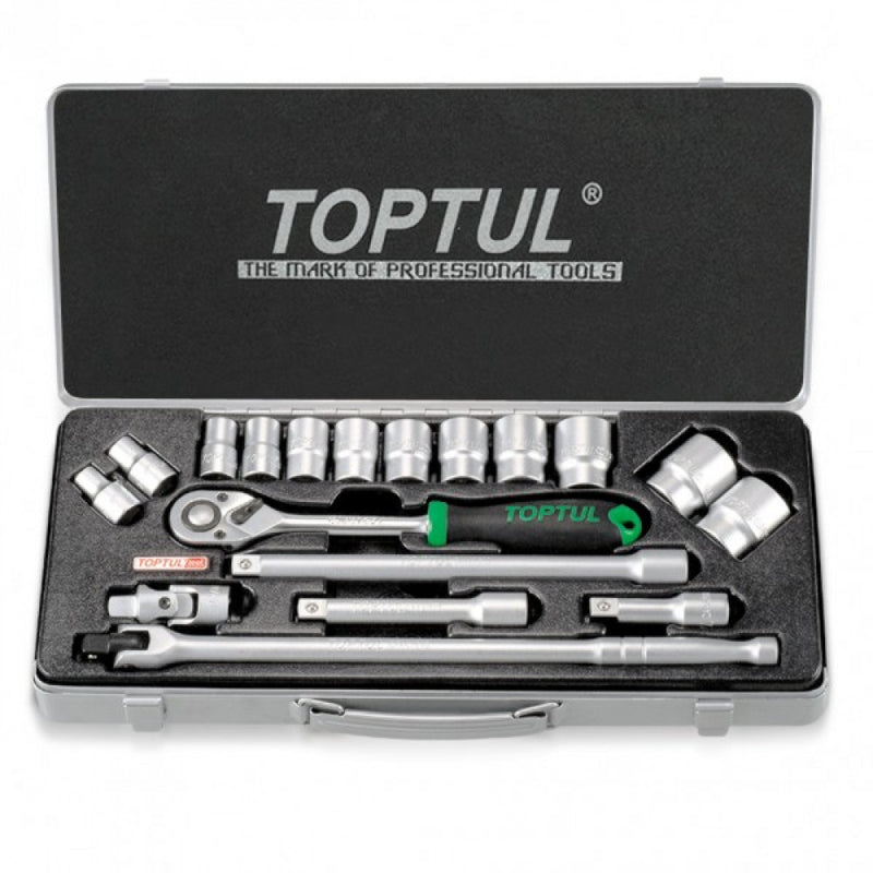 Toptul 1/2” Drive Socket Set Metric 18pce