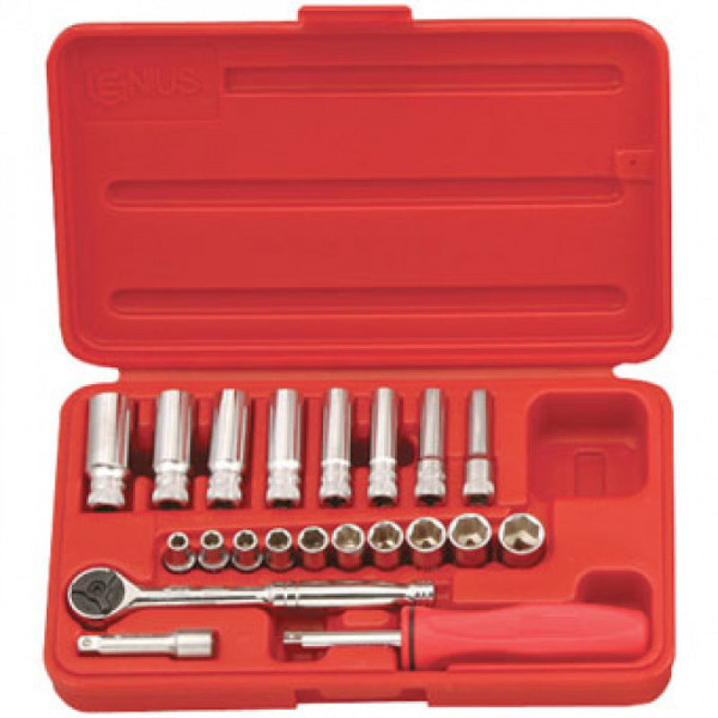 Genius 21Pc 1/4" Drive Metric And Standard Socket Set