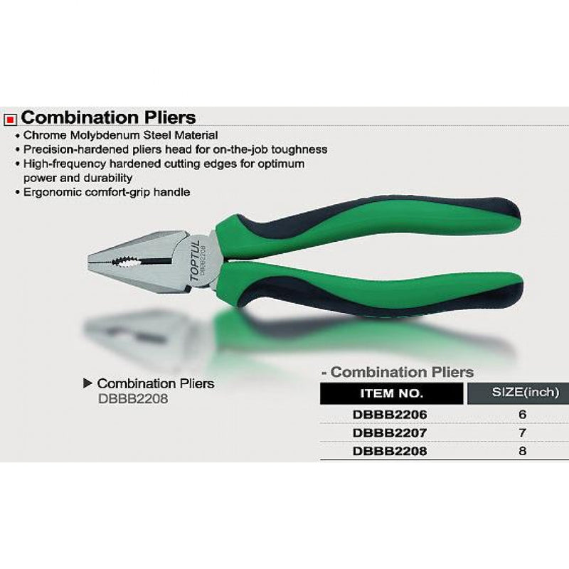 Plier Linesman Cushion Grip 8" Toptul DBBB2208