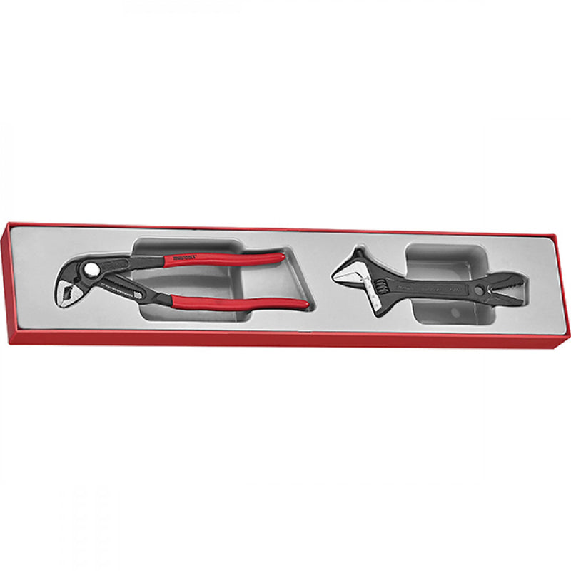 Teng 2Pc Plier/Adjustable Wrench Set - Ttx-Tray