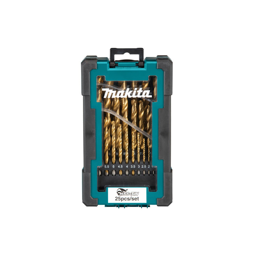 Metal Drill Bit Set 1-13mm 25 Pieces TiN - 6 Pack