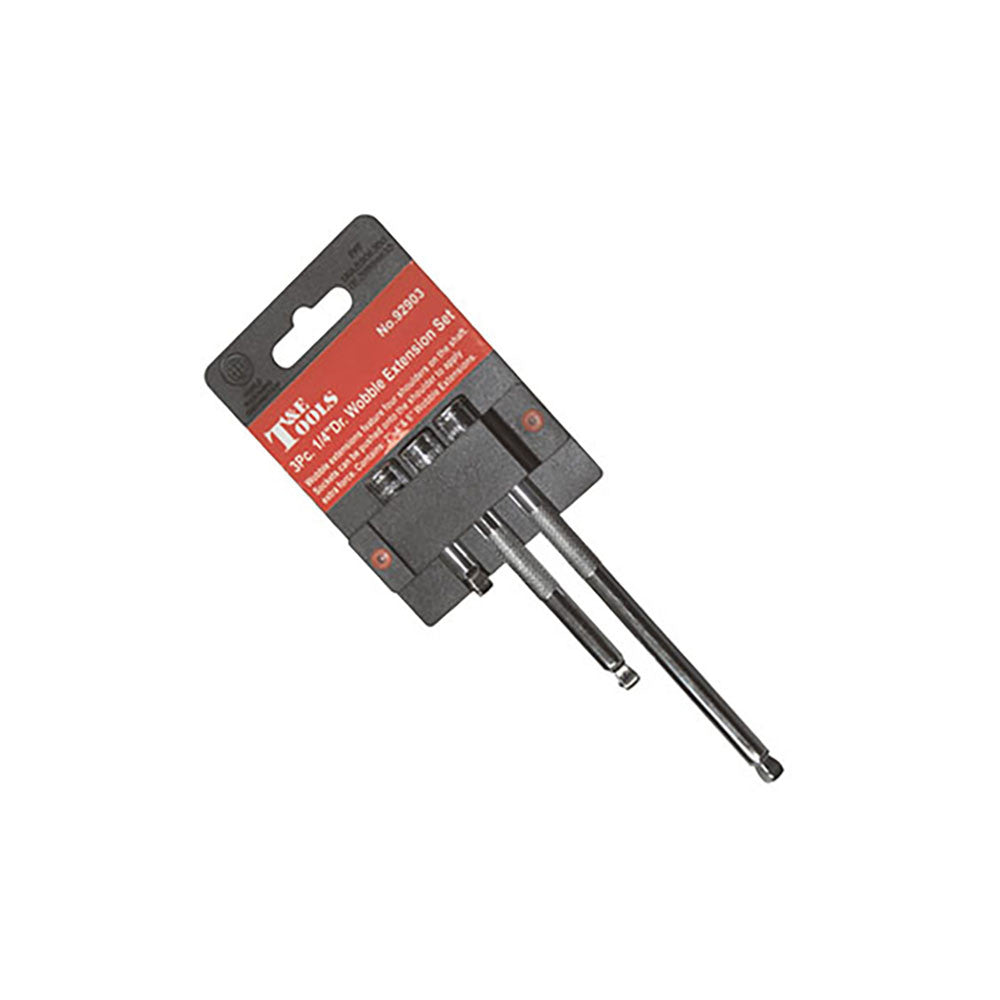 T&E Tools 1/4" Dr. 3Pc Wobble Extension Set