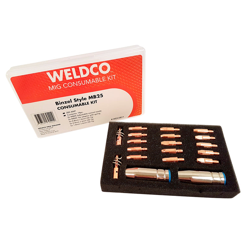 Weldco Consumable Binzel Style 19Pc MB25 200AMP