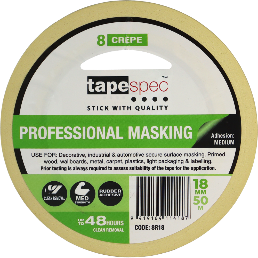 No.8 General Purpose Masking Tape - 18mm x 50m