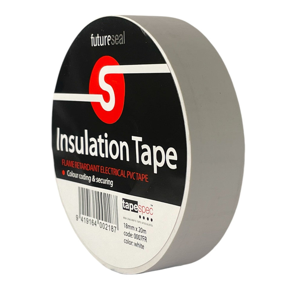 0003FR White Premium PVC Electrical Tape 18mmx20m - MOQ - 10 Pack