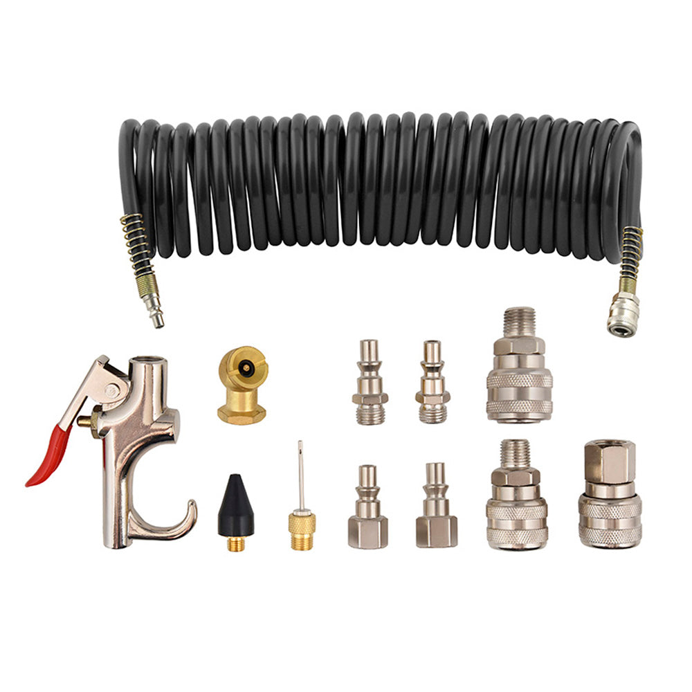 Powerbuilt 12pc Recoil Air Hose And Accessory Set