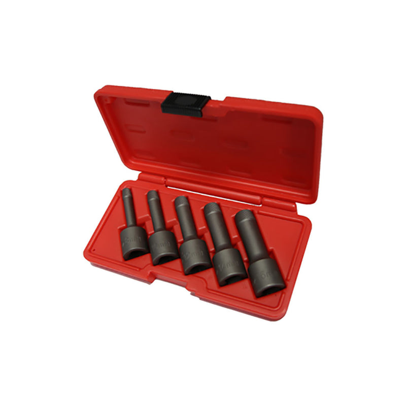 T&E Tools 5Pc 1/2" Dr. Impact Wedge Proof Extractor Set