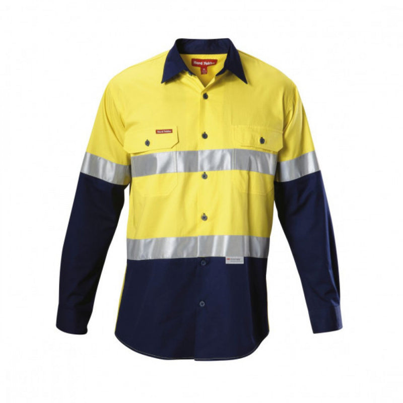 Hard Yakka Koolgear Hi-Vis 2 Tone Vent Long Sleeve W Tape