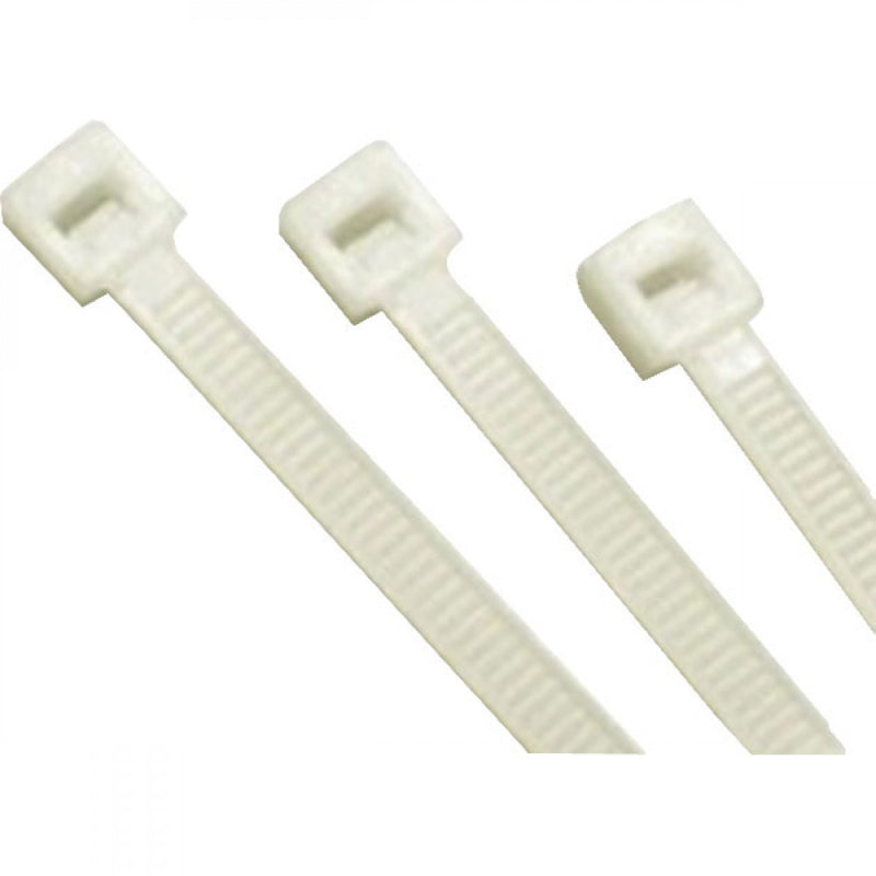 200 x 7.6mm Nylon Cable Tie-Natural - 100Pc**