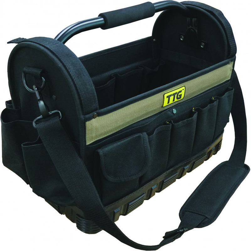 Ttg 16in Open Top Tool Bag W/ Moulded Rubber Base