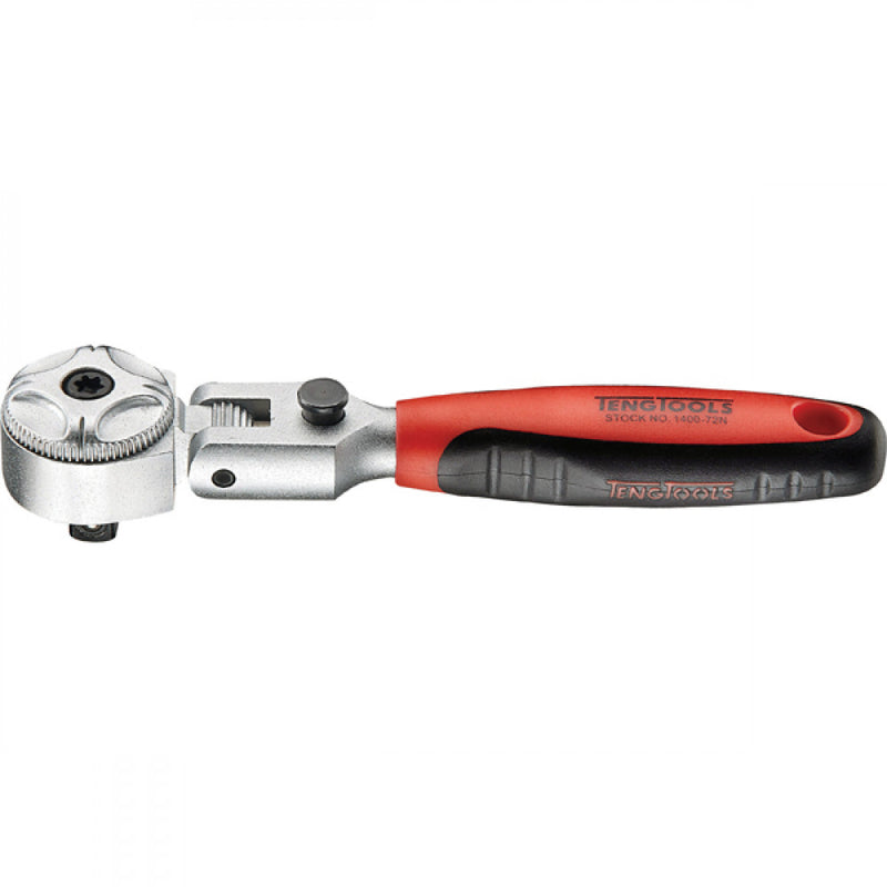 Teng 1/2in Dr. Flex-Head Stubby Ratchet Handle 72T