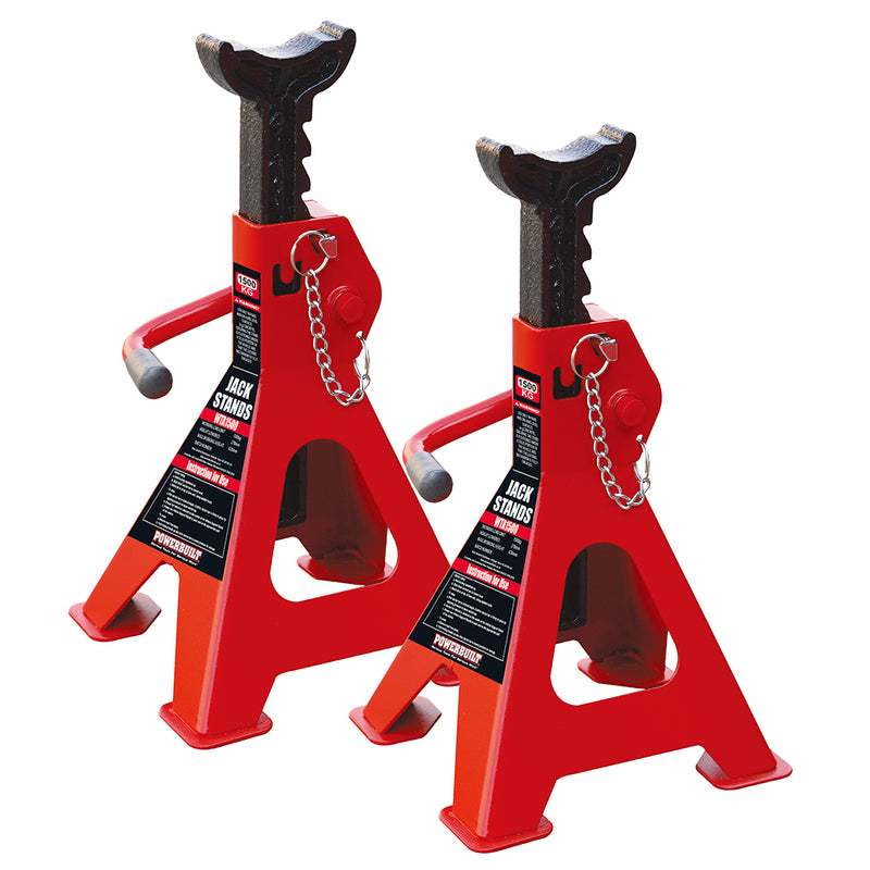 Powerbuilt 1.6Ton / 1500Kg Jack Stands (Dbl Safety)