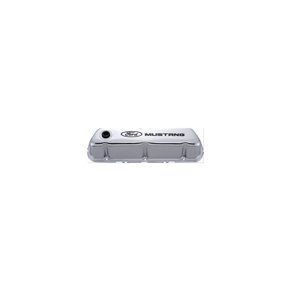 Proform Valve Covers Ford Mustang Chrome Black Embossed Pair#302-100