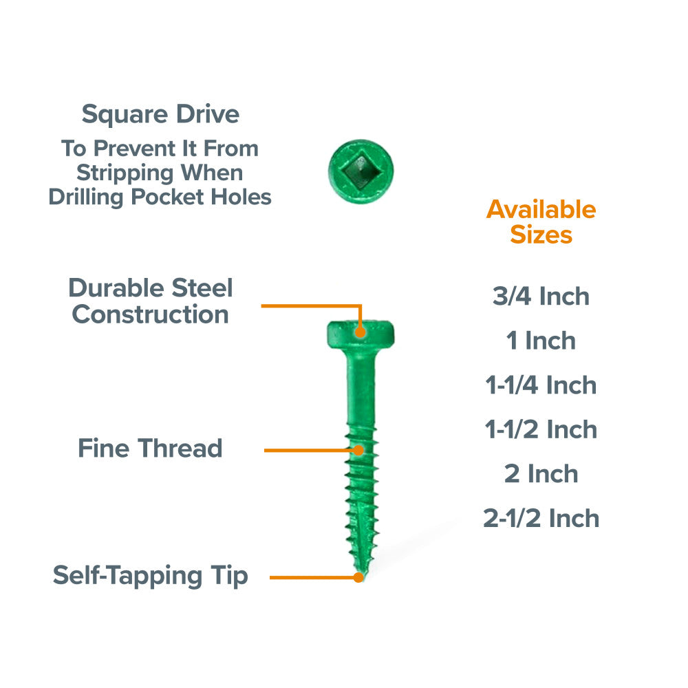 Screws 1-Inch Fine 100-pcs