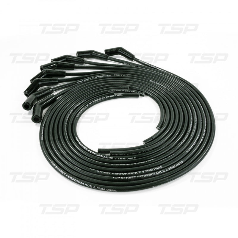 TSP 8.5mm UNIVERSAL BLACK IGNITION WIRES WITH 135° PLUG BOOTS