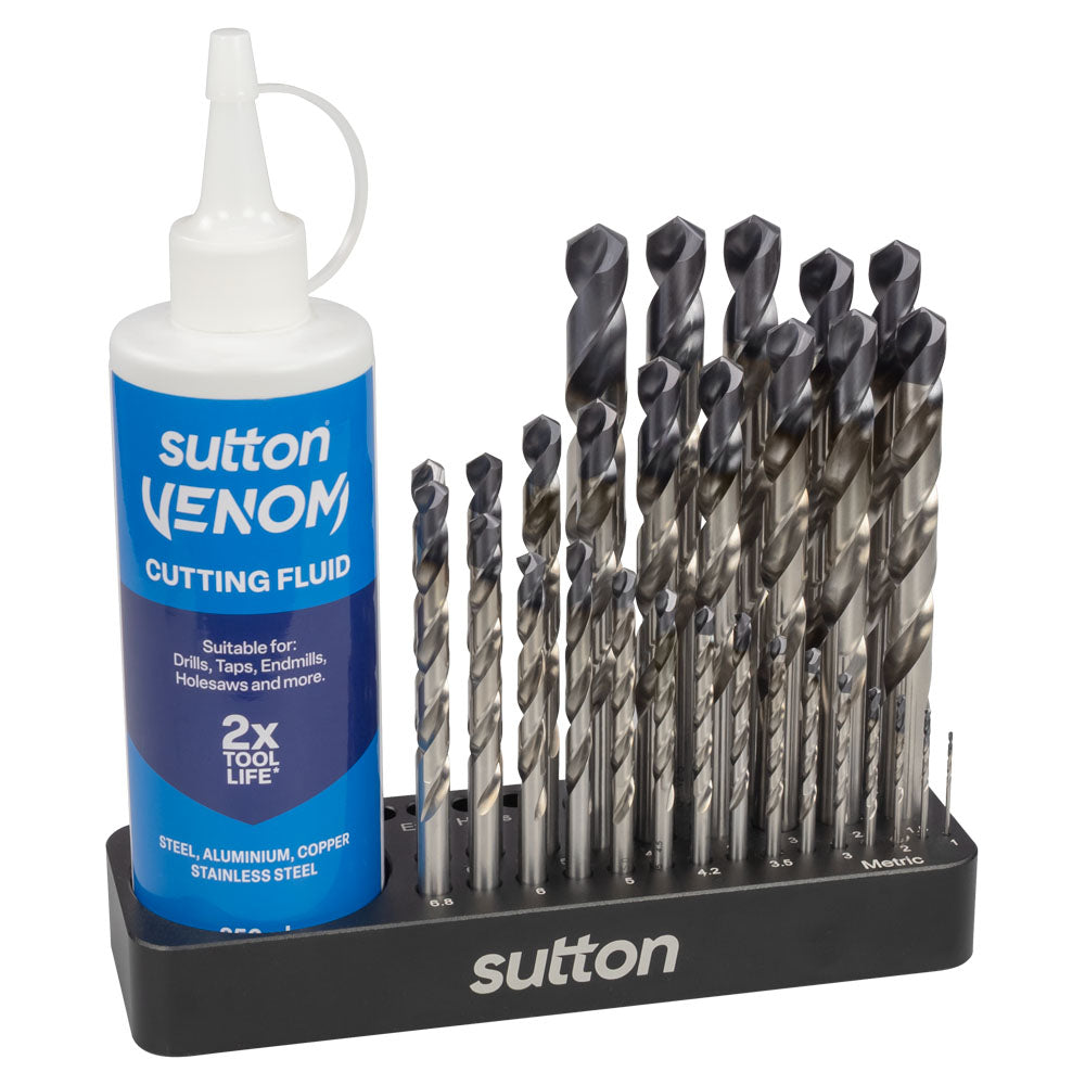 29pc Viper Plus Drill Set With Drill Stand With BONUS Venom Cutting Fluid 250ml