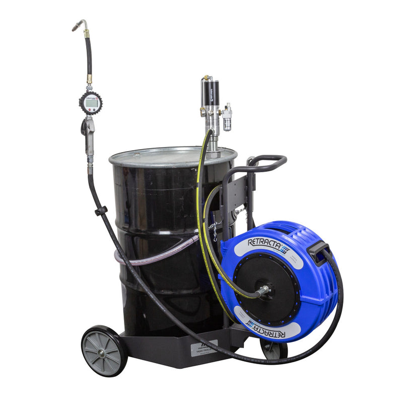 L-ARPD3 WITH RETRACTA OIL REEL DIGITAL OIL GUN&DRUM TROLLEY