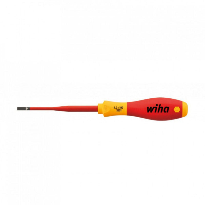 Wiha Screwdriver Slotted 1000V 3201 SF 4.0mm x 100 SLIM FIX