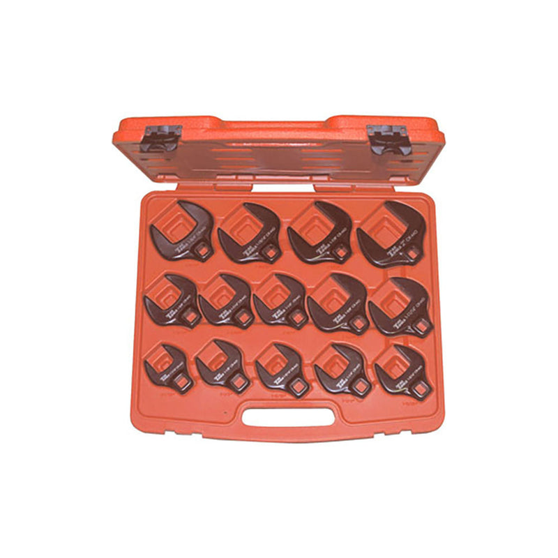 T&E Tools 14Pc 1/2" Dr. AF Open End Crowsfoot Set