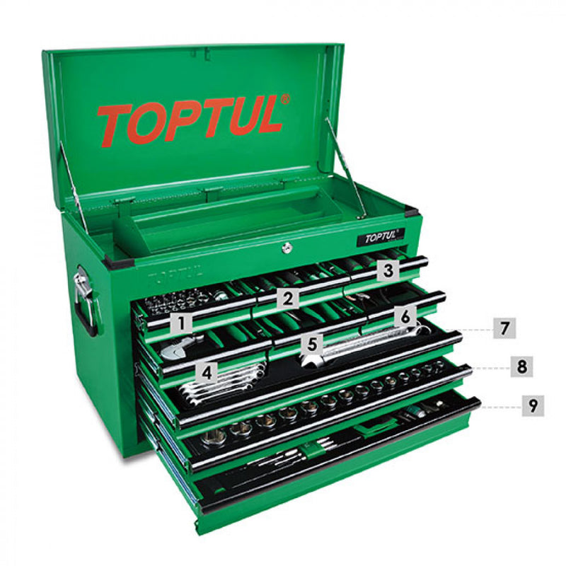 Tool Chest 9-Drawer (9 Insert Tool Trays)  Toptul  GCBZ186A