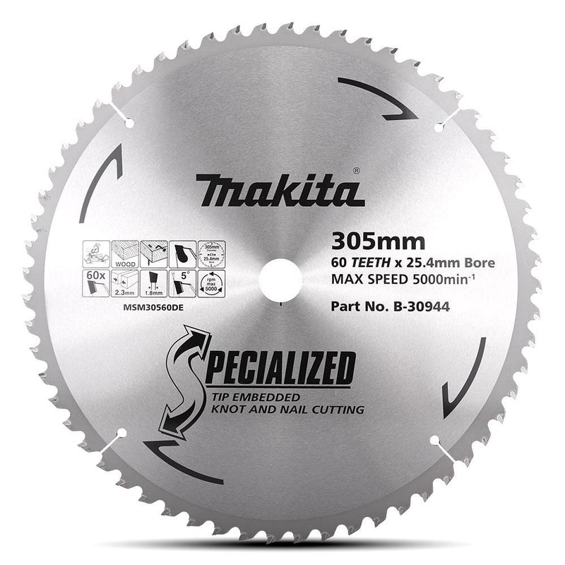 Makita Saw Blade TCT 305x25mm 60T WD/NAIL