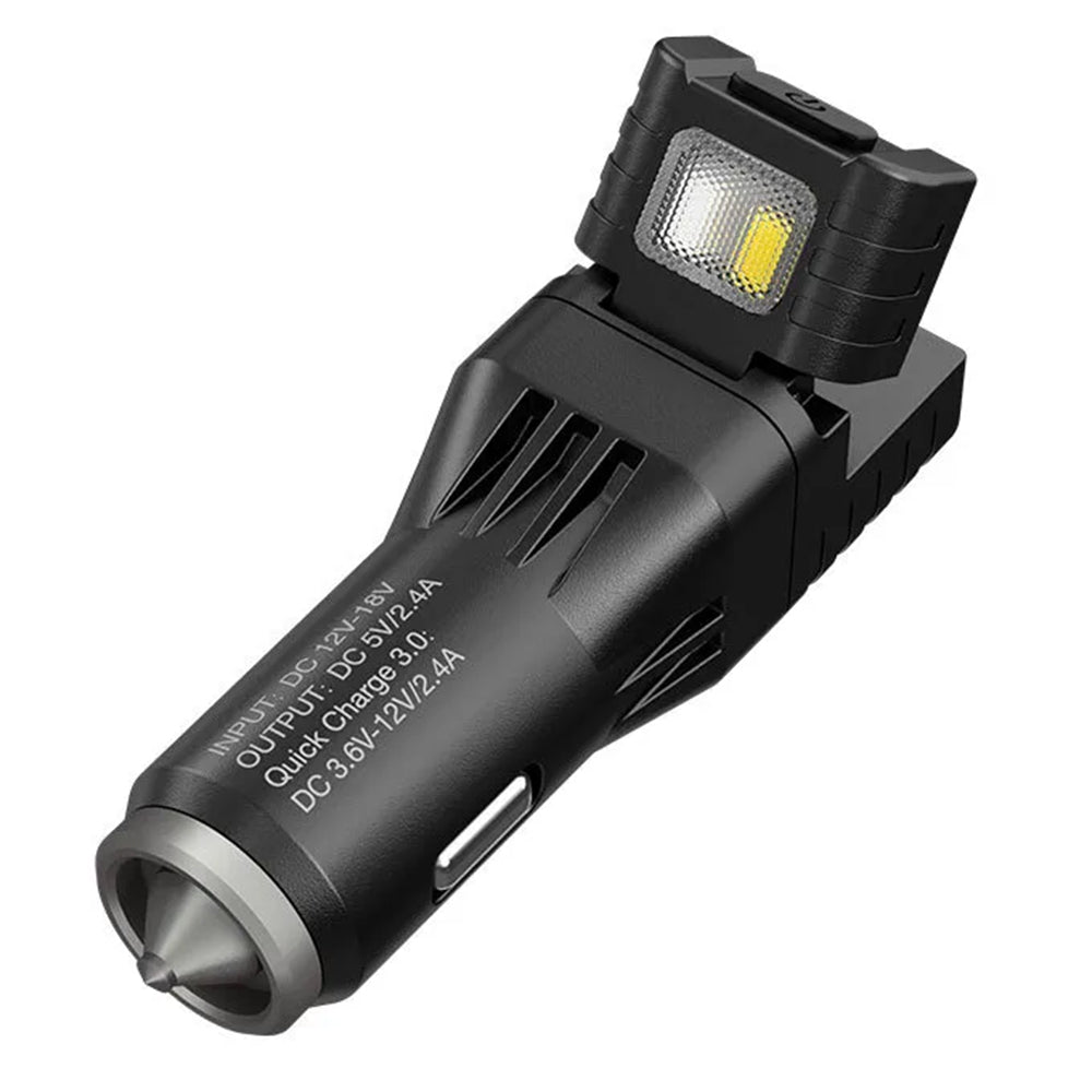 Nitecore Quick Charge 3.0 USB Car Charger With White/Red Flashlight