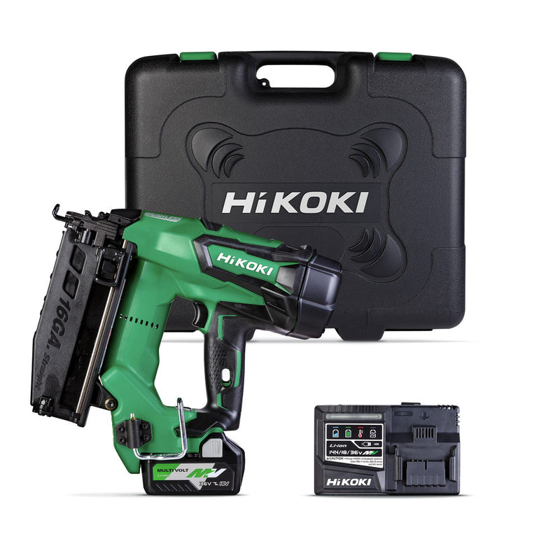 HiKOKI 18V Gasless 65mm 16Ga Brad Nailer, 1 BSL36A18 Battery And Case