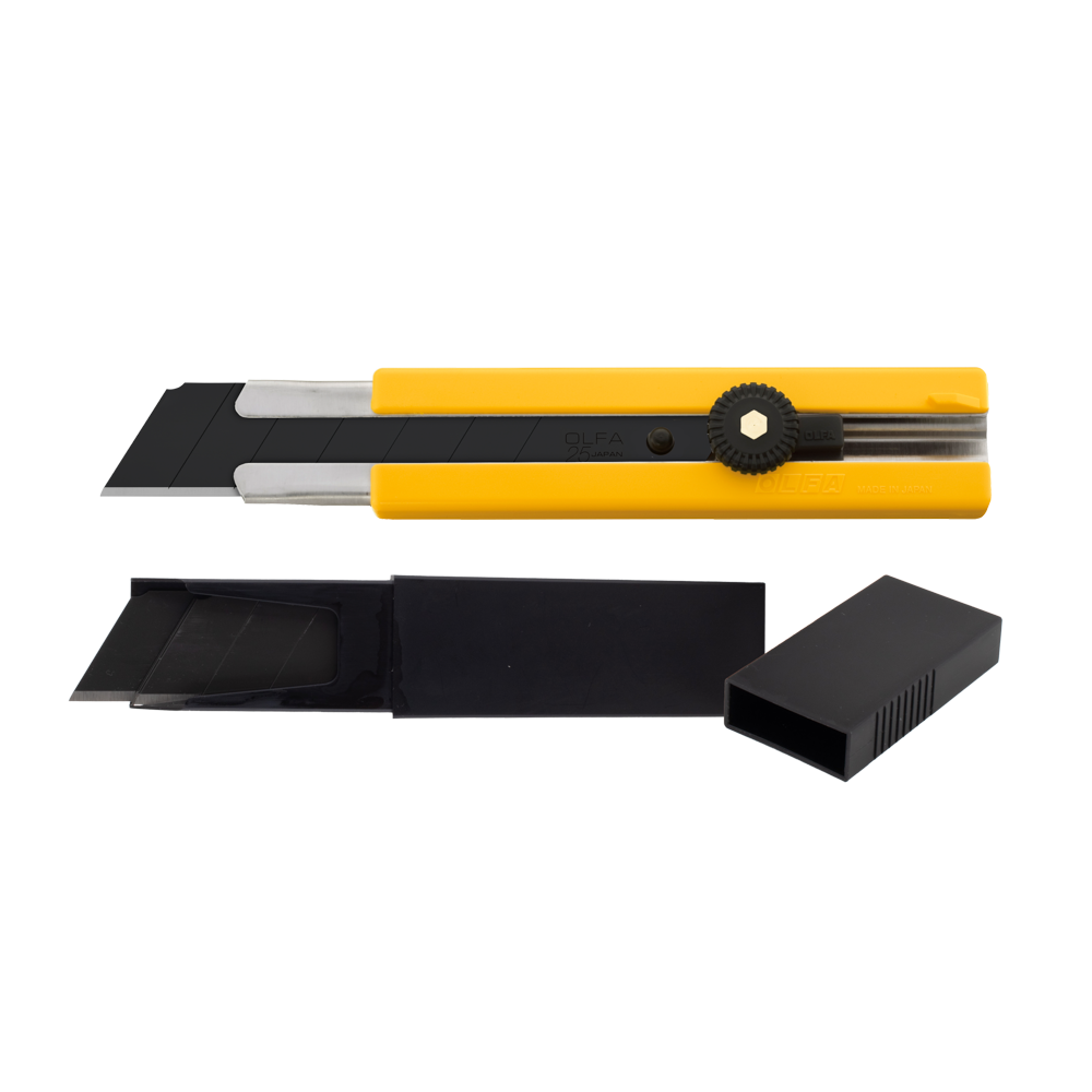 Utility Knife Ratchet-Lock With 5 Spare Blades - 25mm