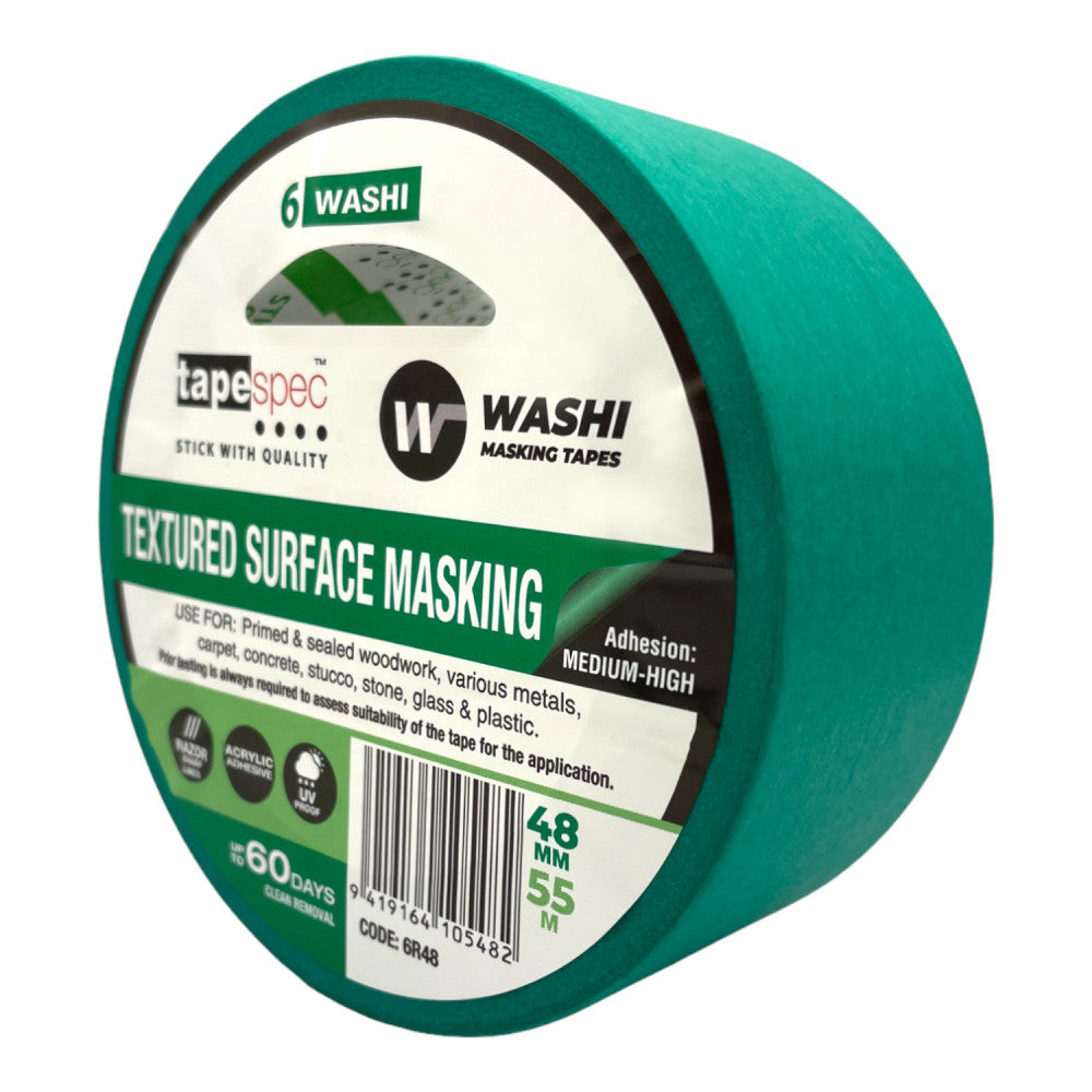 No.6 Green Textured Masking Tape - 48mm x 55m