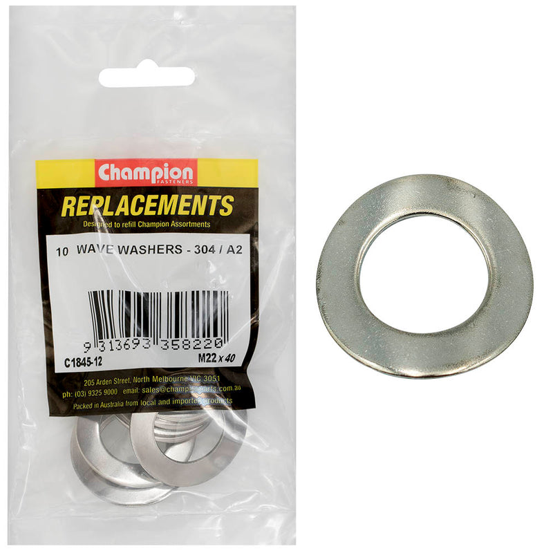 Washer Wave Stainless Steel M22 x 40mm 304/A2 10 Pack