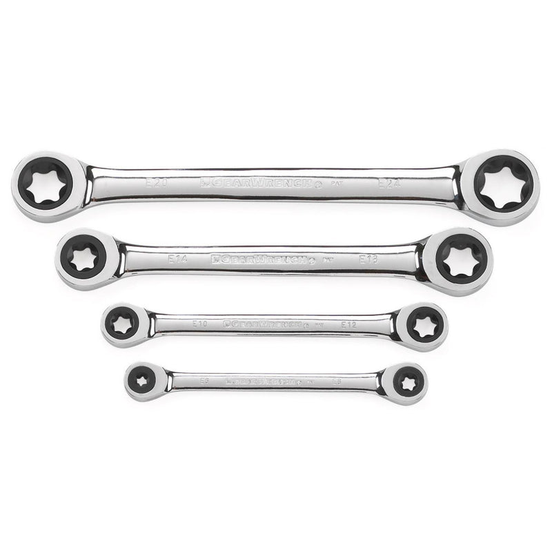 GearWrench Wrench Set Double Box Ratcheting Torx Tray 4Pc