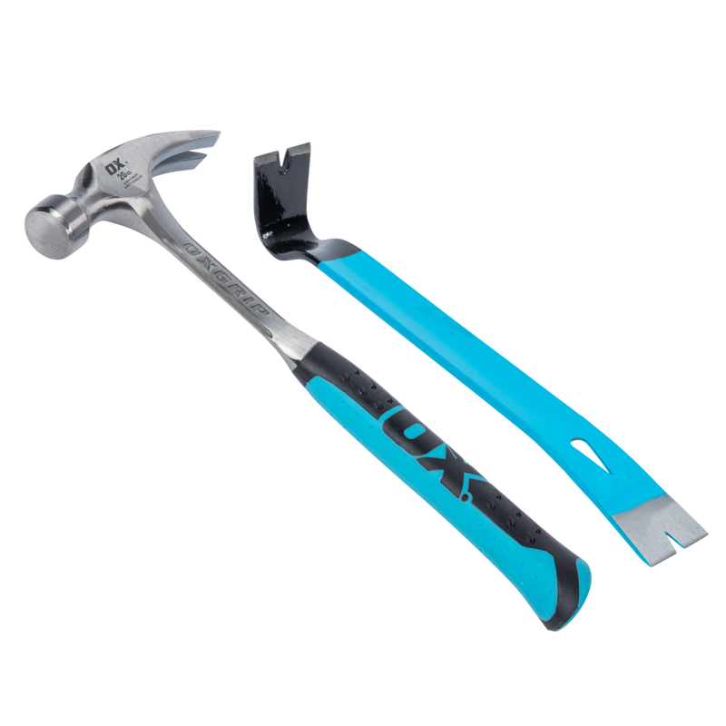 OX Pro 20oz Hammer & 12" Handy Bar Combo Pack