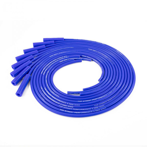 TSP 8.5mm UNIVERSAL BLUE IGNITION WIRES WITH 180° PLUG BOOTS #85680
