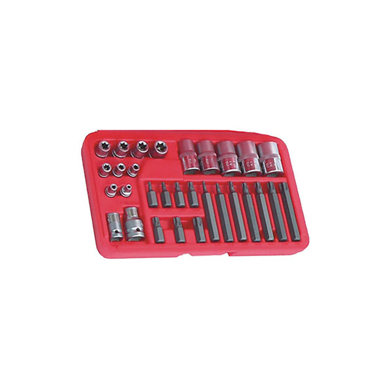 T&E Tools 30Pc Torx Bit And E-Series Torx Socket Set