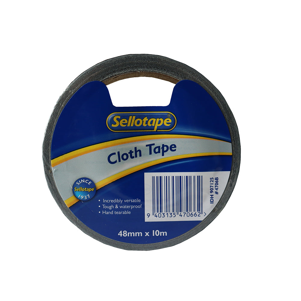 Sellotape 4706BK Cloth Black 48mmx10m Pk 3