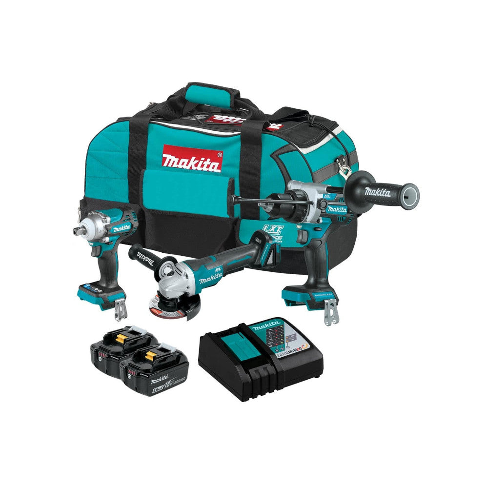 MAKITA 18V LXT 3-Piece Hammer Drill / Impact Wrench / Angle Grinder Kit