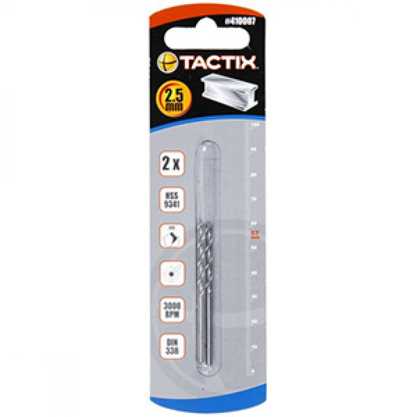 Tactix Hss Twist Drill 2.5mm 2Pc**