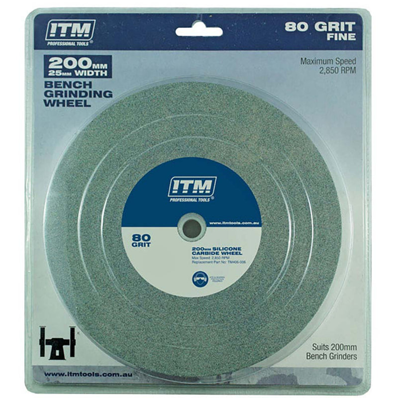 ITM Grinding Wheel Silicone Carbide 200 x 25mm 80 Grit Fine