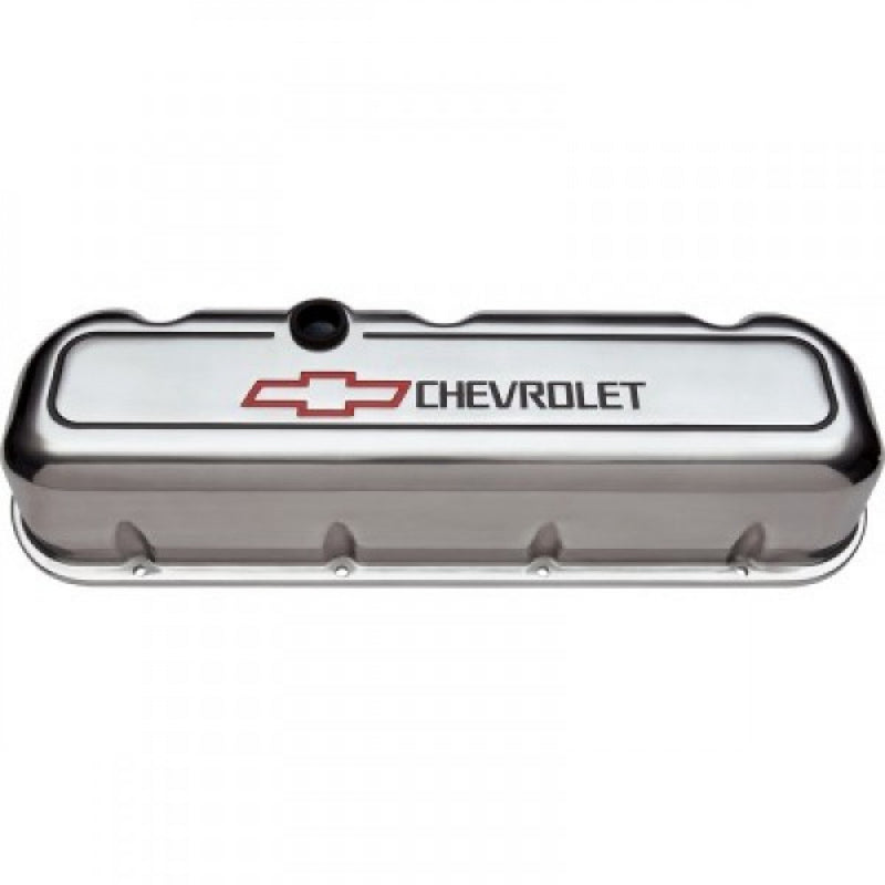 Proform Valve Covers Chev BB Polished Alloy Bowtie Chevrolet Red Black