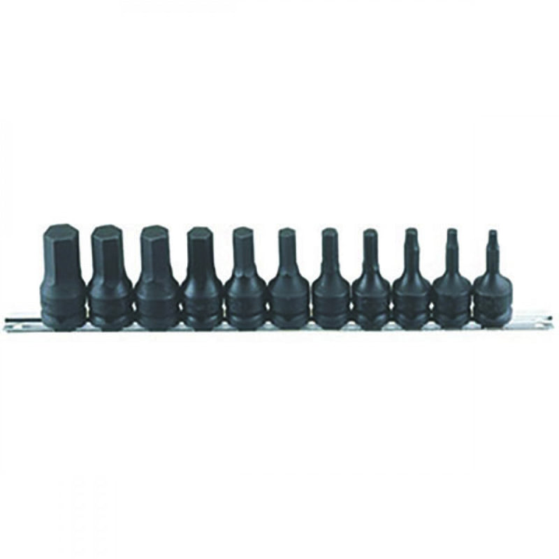 Genius 11Pc 1/2" Drive Metric Hex Impact Bit Socket Set (Cr-Mo)